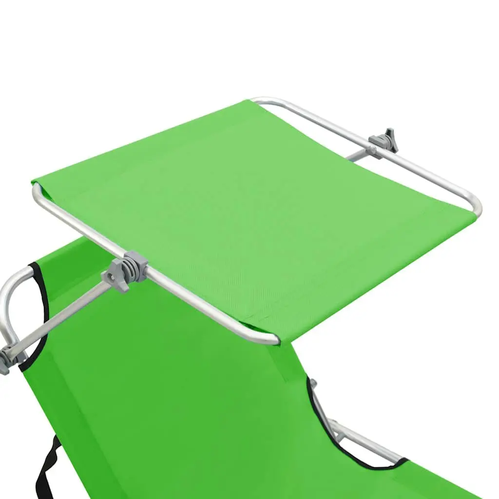 Sun Lounger with Adjustable Canopy and Backrest