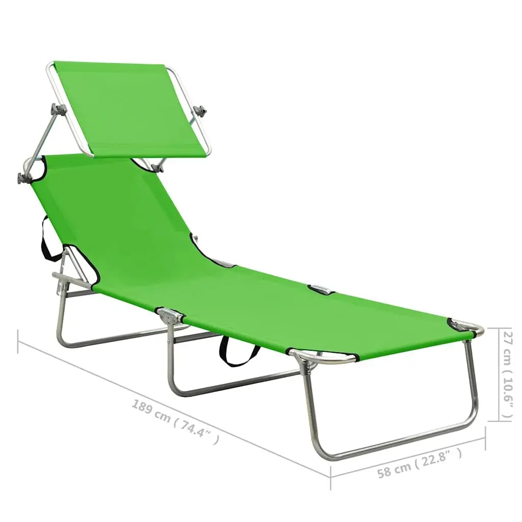 Sun Lounger with Adjustable Canopy and Backrest