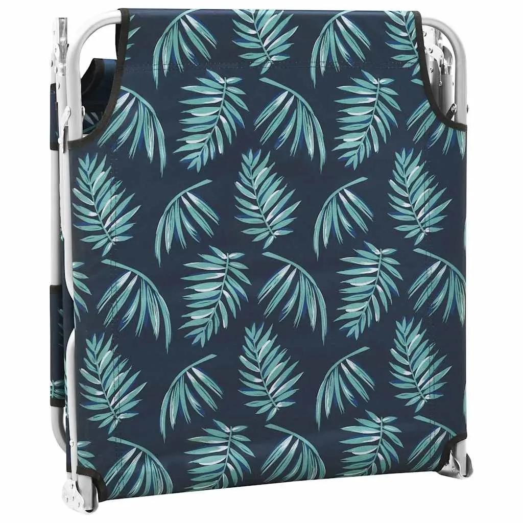 Folding Sun Lounger Green Adjustable Backrest Head Cushion Smooth Fabric