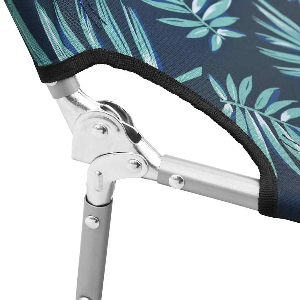 Folding Sun Lounger Green Adjustable Backrest Head Cushion Smooth Fabric