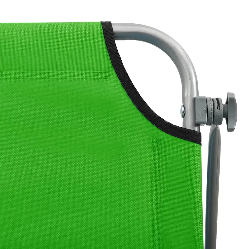 Sun Lounger Green Adjustable Backrest Foldable with Canopy