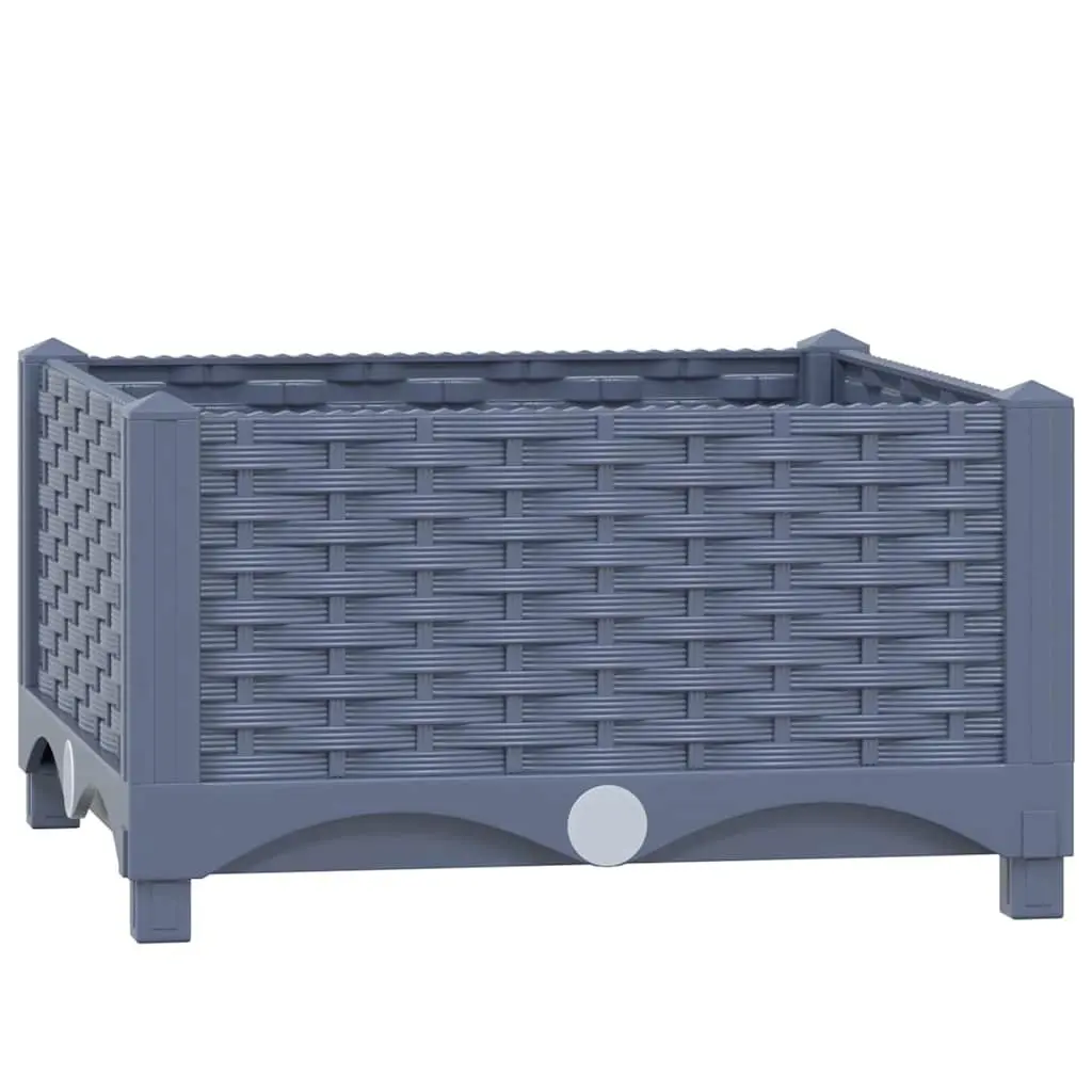 Raised Garden Bed Planter Grey 40x40x23cm Sturdy Polypropylene Outdoor Use