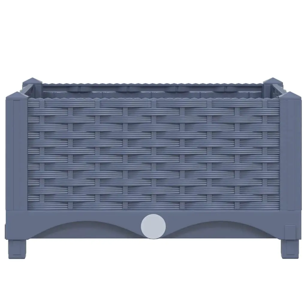 Raised Garden Bed Planter Grey 40x40x23cm Sturdy Polypropylene Outdoor Use
