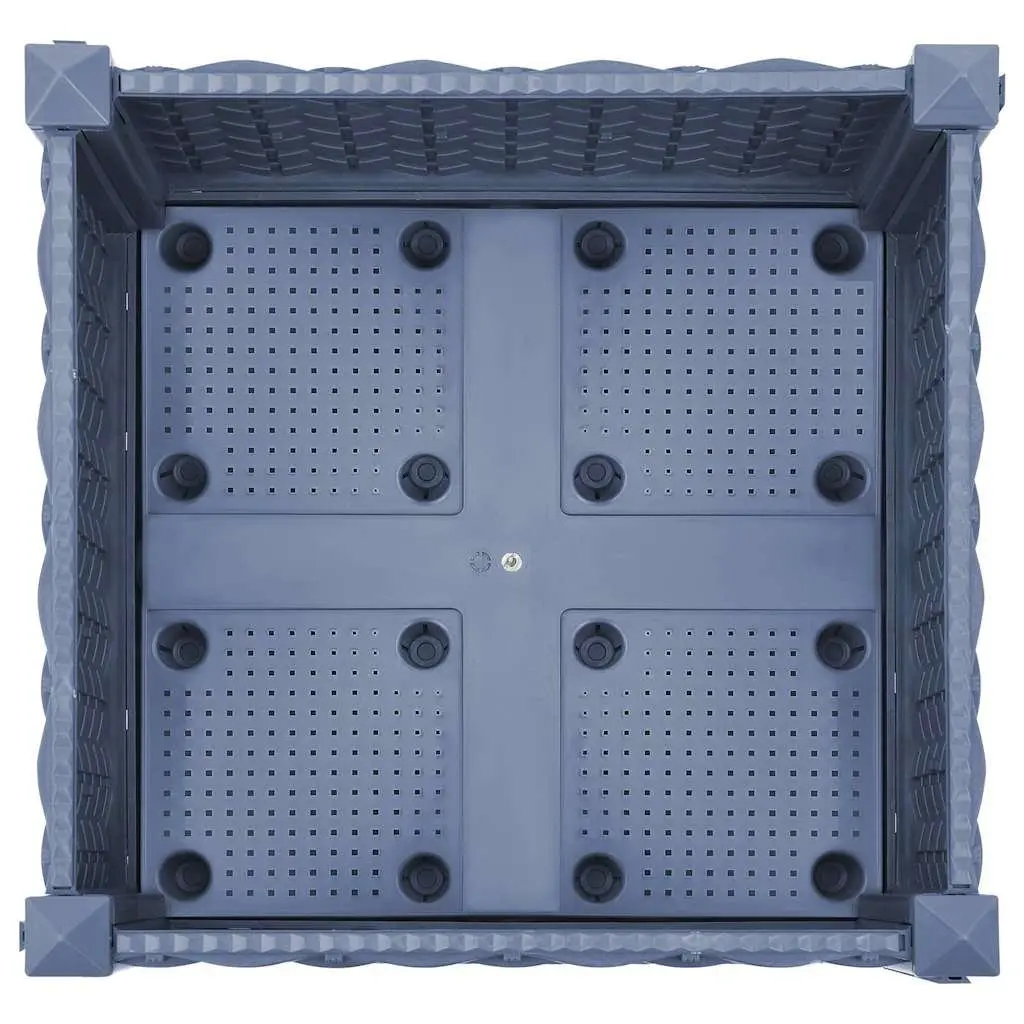 Raised Garden Bed Planter Grey 40x40x23cm Sturdy Polypropylene Outdoor Use