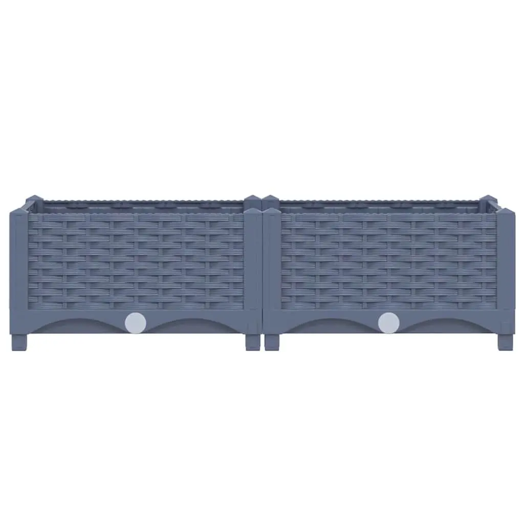 Raised Garden Bed Planter Grey 80x40x23cm Deep Plant Container