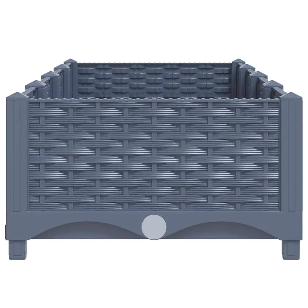 Raised Garden Bed Planter Box Grey 160 x 40 x 23 cm Sturdy Polypropylene Outdoor Use
