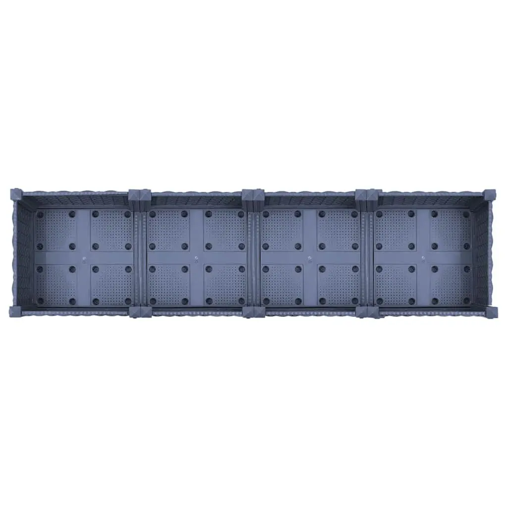 Raised Garden Bed Planter Box Grey 160 x 40 x 23 cm Sturdy Polypropylene Outdoor Use
