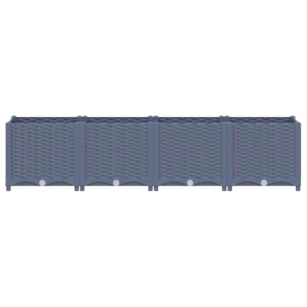 Raised Garden Bed Planter Blue Polypropylene Outdoor Patio Vegetables Flowers