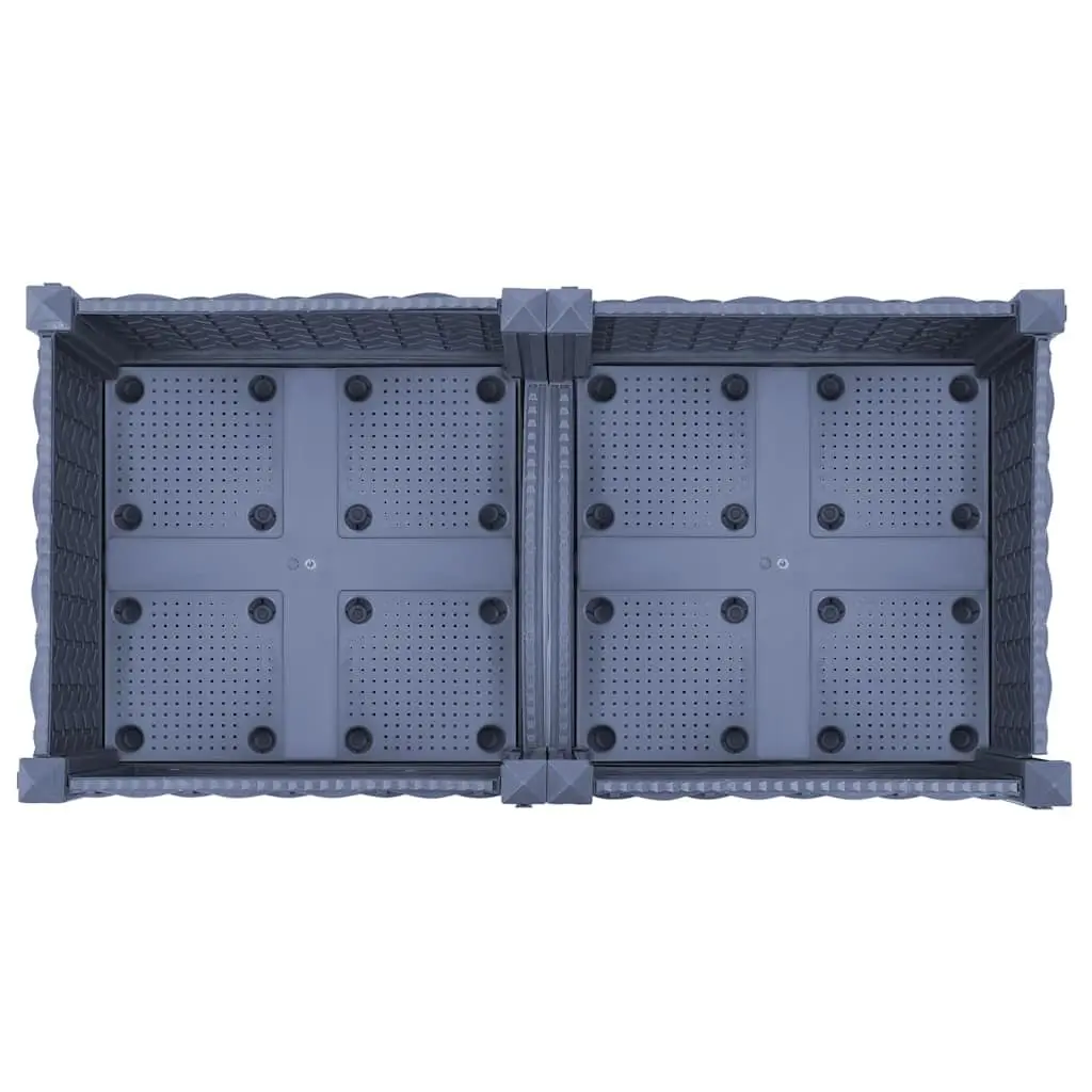 Raised Garden Bed Planter Grey 80L x 40W x 71H cm with 2 Shelves for Organized Plant Display