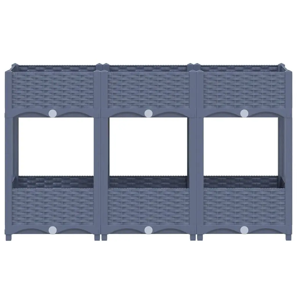 Raised Garden Bed Planter Grey 120x40x71cm Two Shelf Outdoor Growing Container