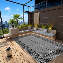 Compact Grey Outdoor Carpet 160x230 cm, Durable and Stylish