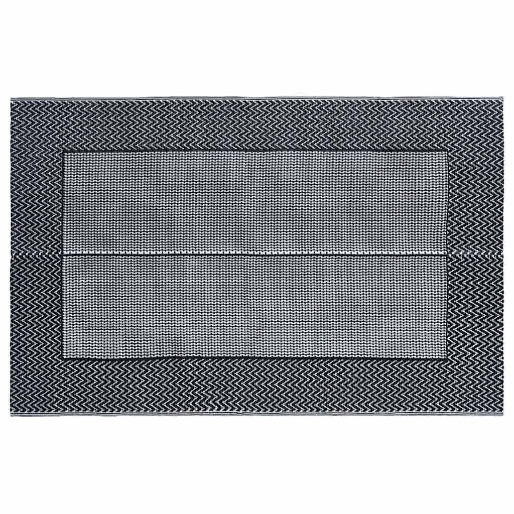 Outdoor Rug Grey 160x230 cm Double Layer Jacquard Pattern Soft Surface Suitable for Patios Balconies Terraces Garden Decor