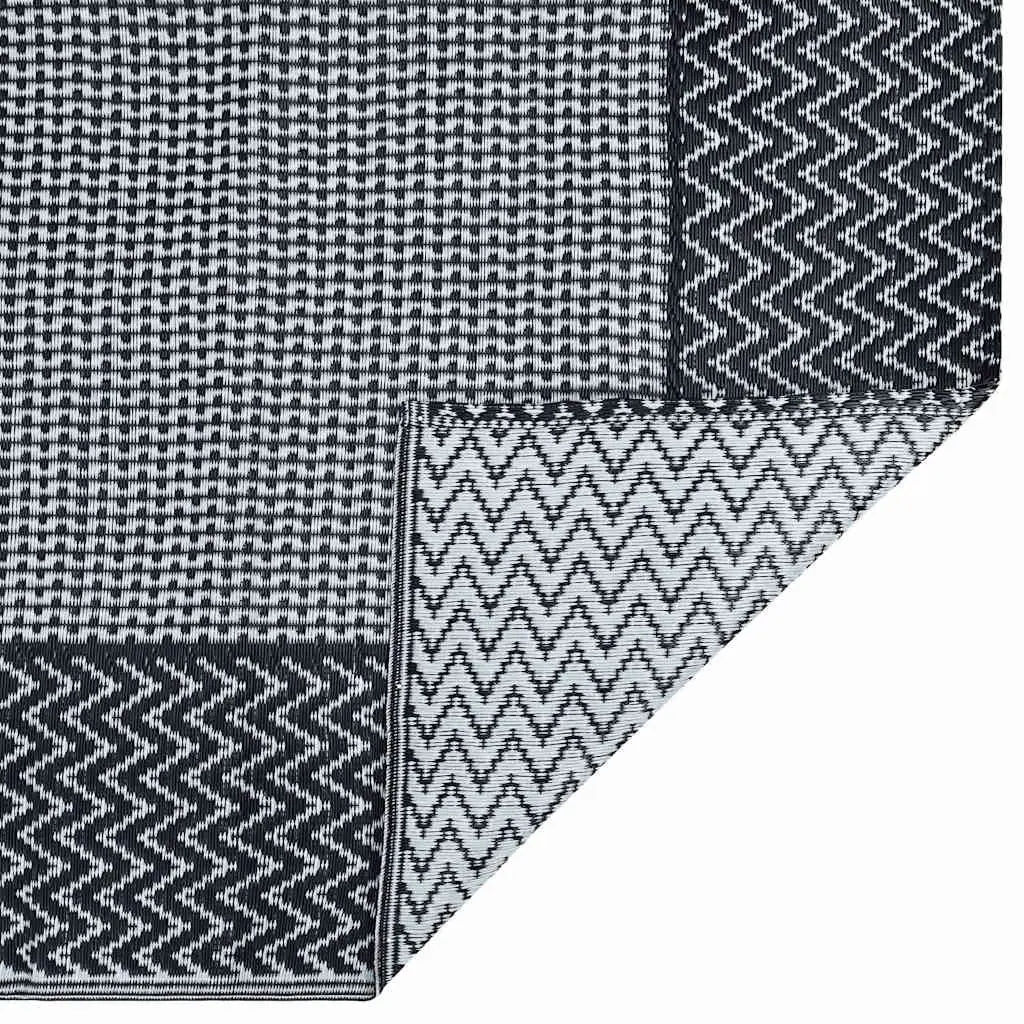 Outdoor Rug Grey 160x230 cm Double Layer Jacquard Pattern Soft Surface Suitable for Patios Balconies Terraces Garden Decor