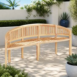 Compact 200cm Banana Bench - Teak Outdoor Furniture