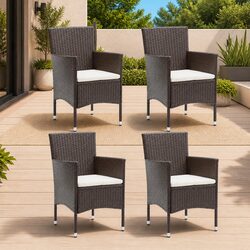 Set of 4 Outdoor Dining Chairs with Cushions