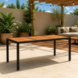 Compact Garden Table in Acacia Wood and Steel