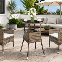 Compact Garden Table: 60cm Diameter, Easy Movement