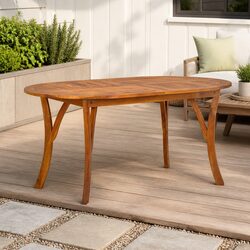 Sturdy Acacia Wood Garden Table for Dining