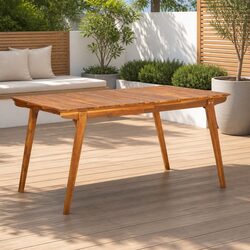 Acacia Wood Garden Dining Table - Compact & Functional 150x90x75cm