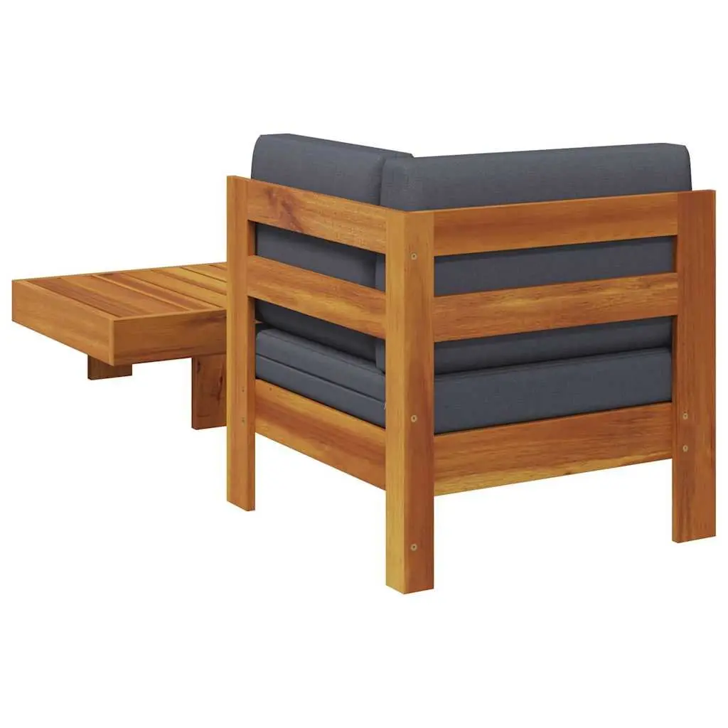 Outdoor Lounge Set Grey 2 Piece Garden Sofa Table Solid Acacia Wood Cushions