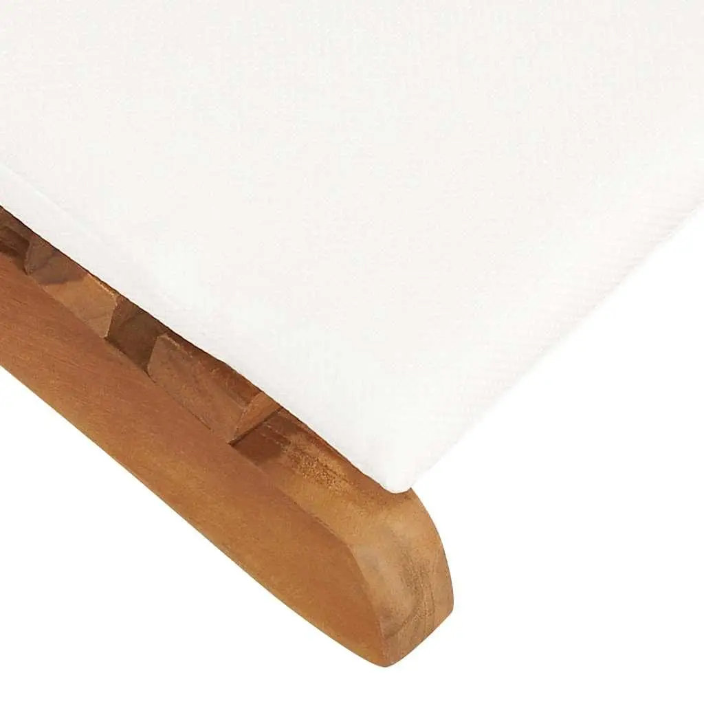Wooden Sun Lounger Folding Garden Lounger Outdoor Seating with Cream Cushion