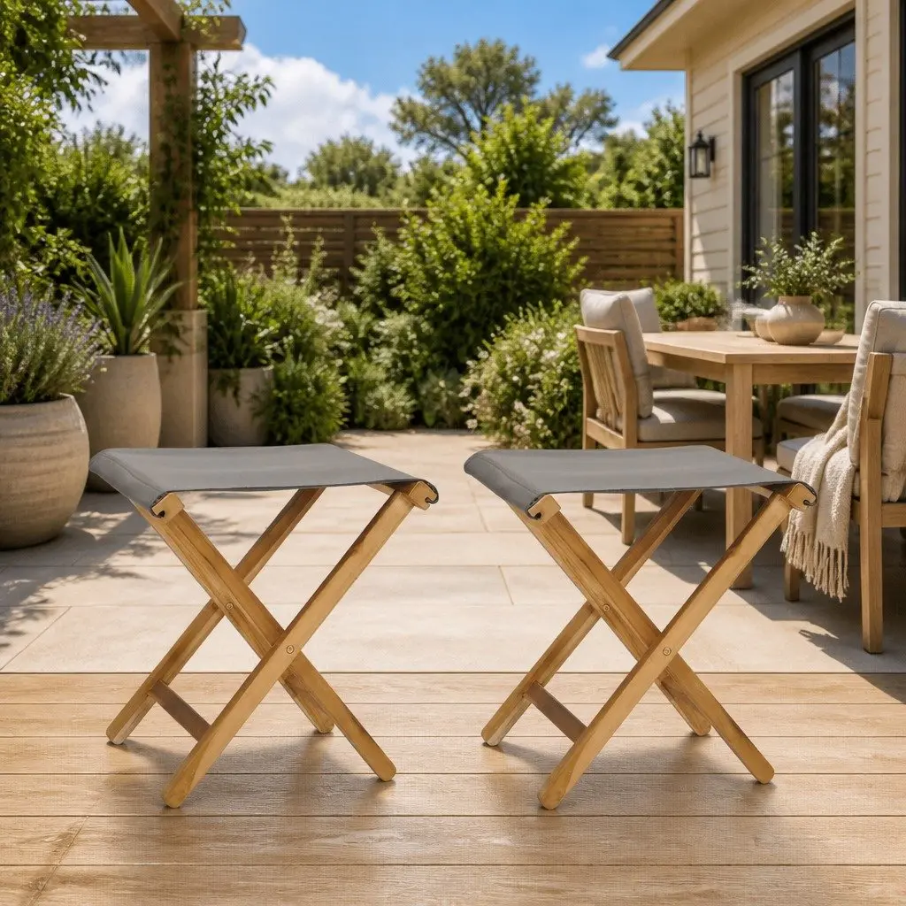 Solid Wood Folding Chairs Set