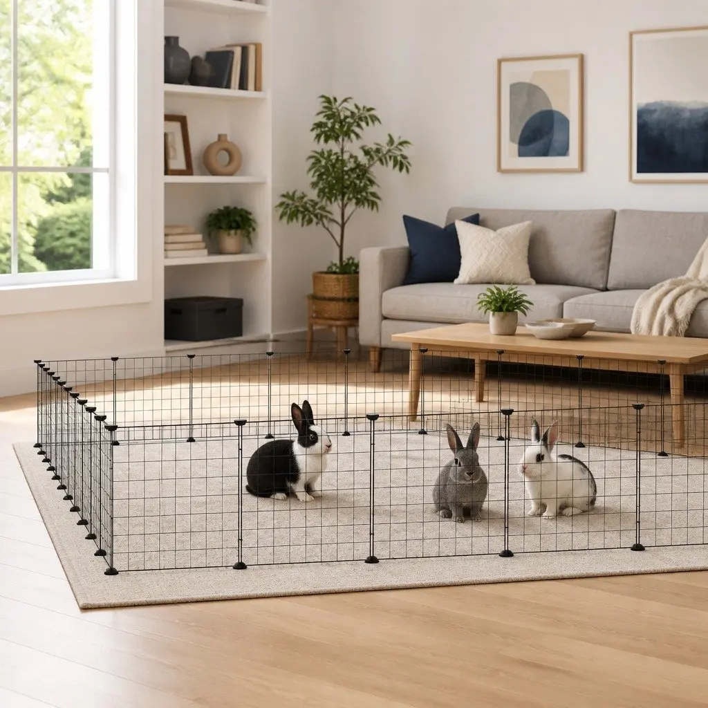 44 Panel Pet Cage Black Modular Small Animal Habitat Exercise Play Space