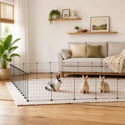 Compact and Efficient 52-Panel Pet Cage with Door