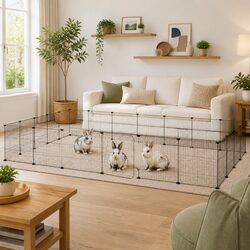 28-Panel Pet Cage Black 35x35 cm