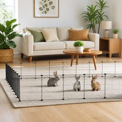 Compact 36-Panel Black Pet Cage Enclosure 35x35cm