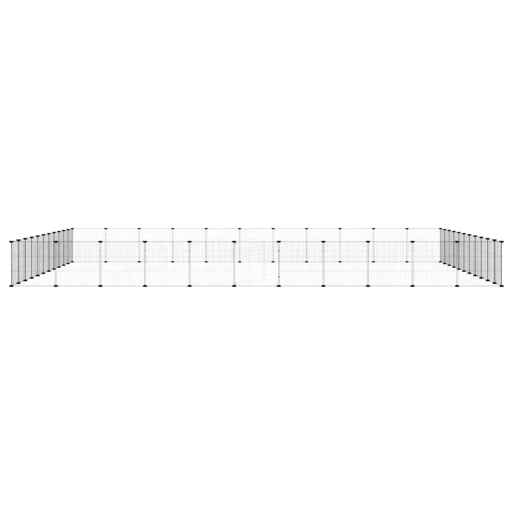 44-Panel Pet Cage with Door Black 35x35 cm Modular Small Animal Habitat