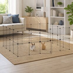 36-Panel Pet Cage Enclosure with Door 175x140x70 cm DIY Animal Playpen Fence