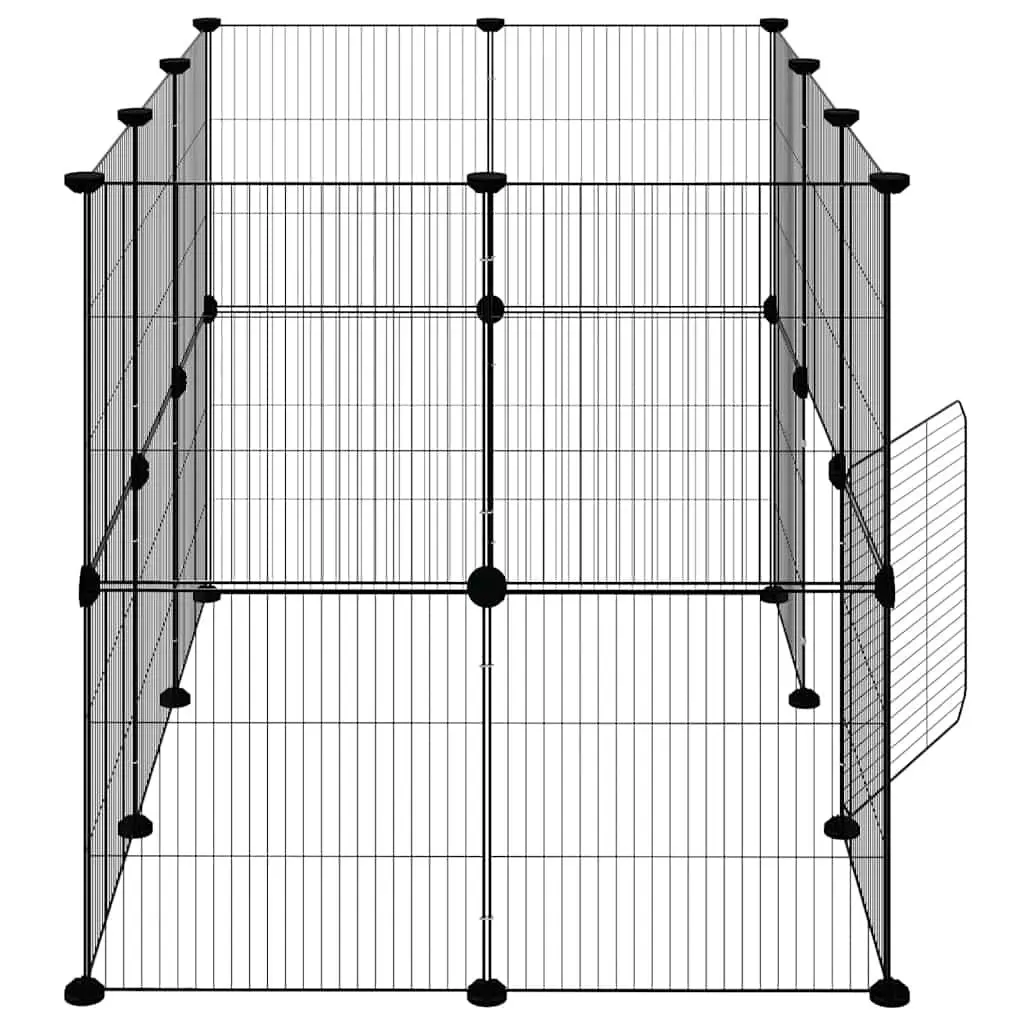 20 Panel Black Pet Cage 105x70x70 cm DIY Enclosure with Door for Small Animals