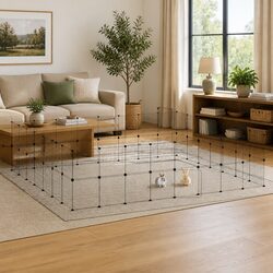 60-Panel Pet Cage with Door in Black 35x35 cm