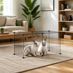 8-Panel Small Animal Pet Cage Enclosure Black 35x35cm Exercise Playpen