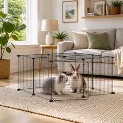 12-Panel Pet Cage with Door Black 35x35 cm Small Animal Enclosure Playpen