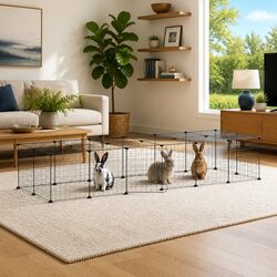 Compact 28-Panel Small Animal Cage with Door