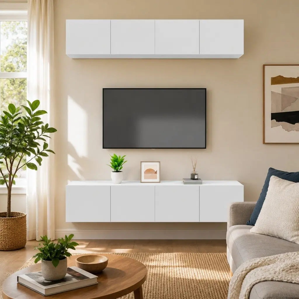 Wall-Mounted TV Cabinet with Storage Solutions