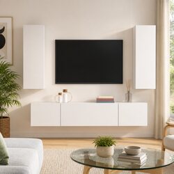 Your Friendly White 4 Piece Wall-Mounted TV Unit