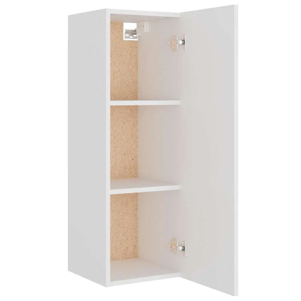 4 Piece Engineered Wood Wall-Mounted Storage Unit White TV Cabinet Set