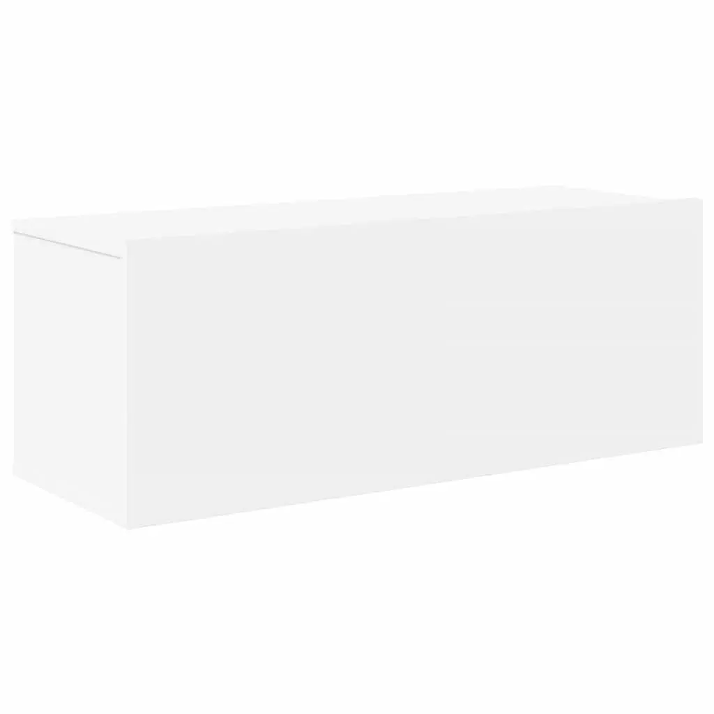 White TV Cabinet Set 7 Piece Wall-Mounted Storage Unit Engineered Wood Design