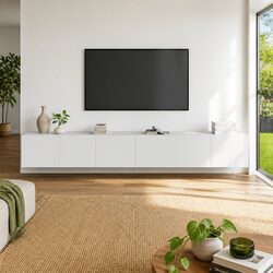 Compact 3 Piece TV Cabinet Set for Wall Mounting