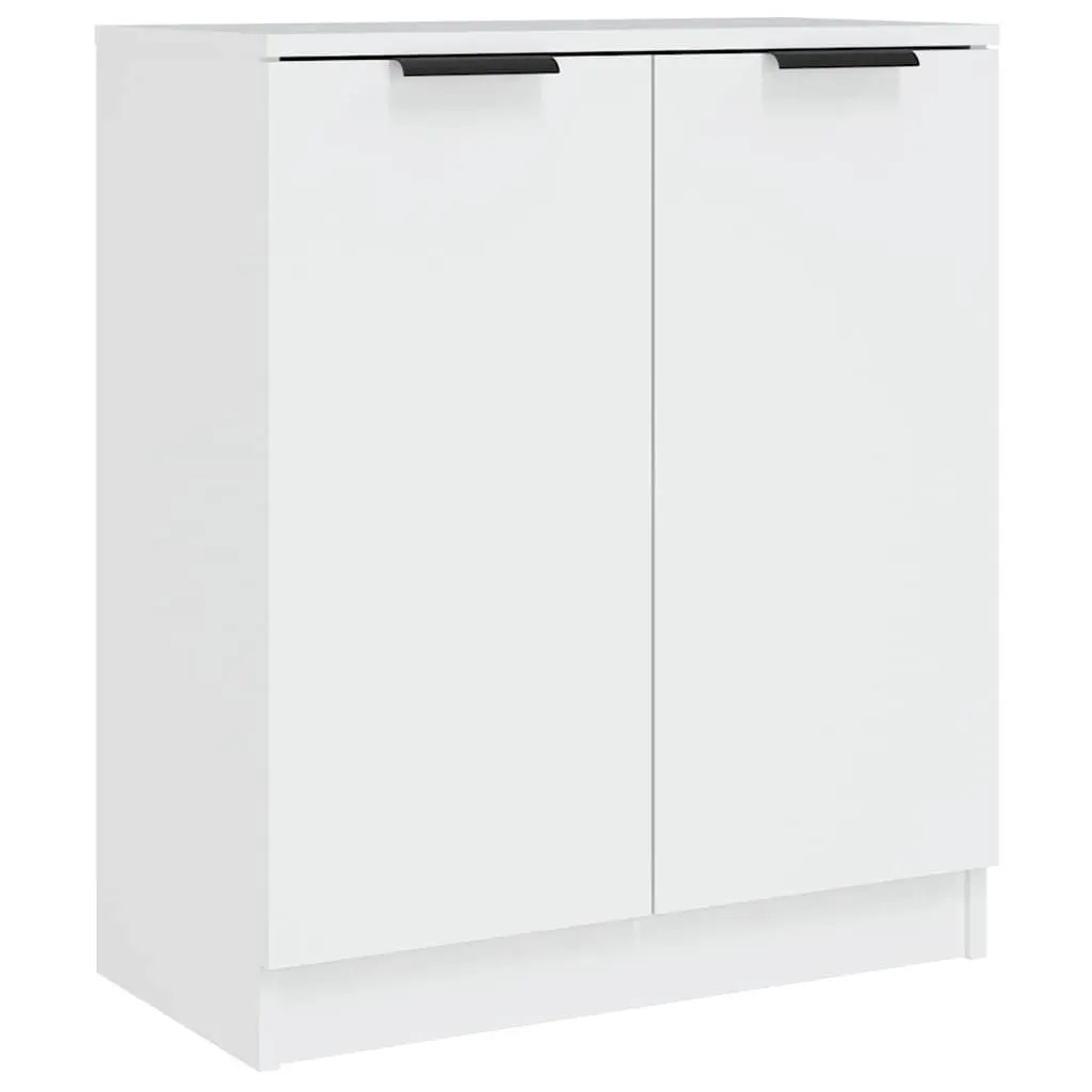 White Sideboards 2 Pieces Storage Cabinet Engineered Wood Buffet Furniture Set