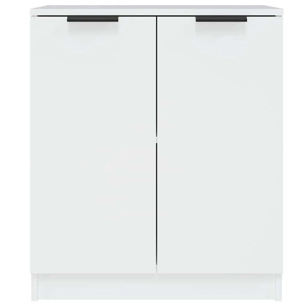White Sideboards 2 Pieces Storage Cabinet Engineered Wood Buffet Furniture Set