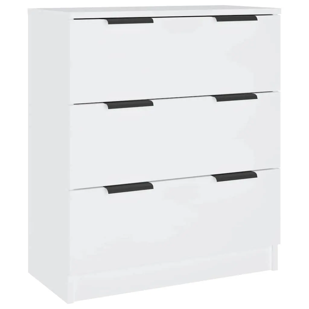 3 Piece Sideboard Buffet Cabinet White Engineered Wood Storage Display Stand