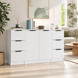 Concise 3-Piece Engineered Wood Sideboards for Storage