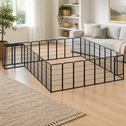 Compact 34-Panel Dog Playpen for Pet Safety