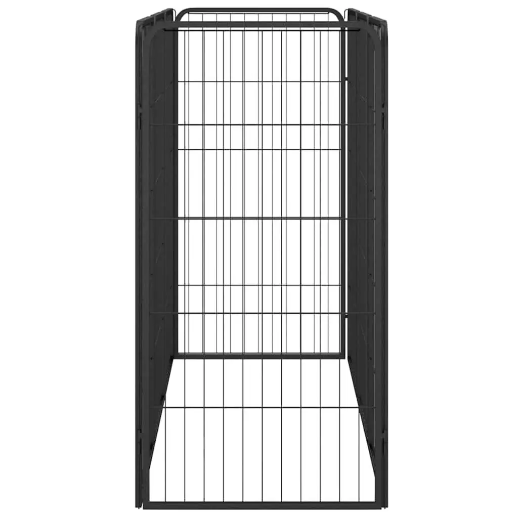 8 Panel Dog Playpen Black 50x100 cm Powder-coated Steel Outdoor Exercise
