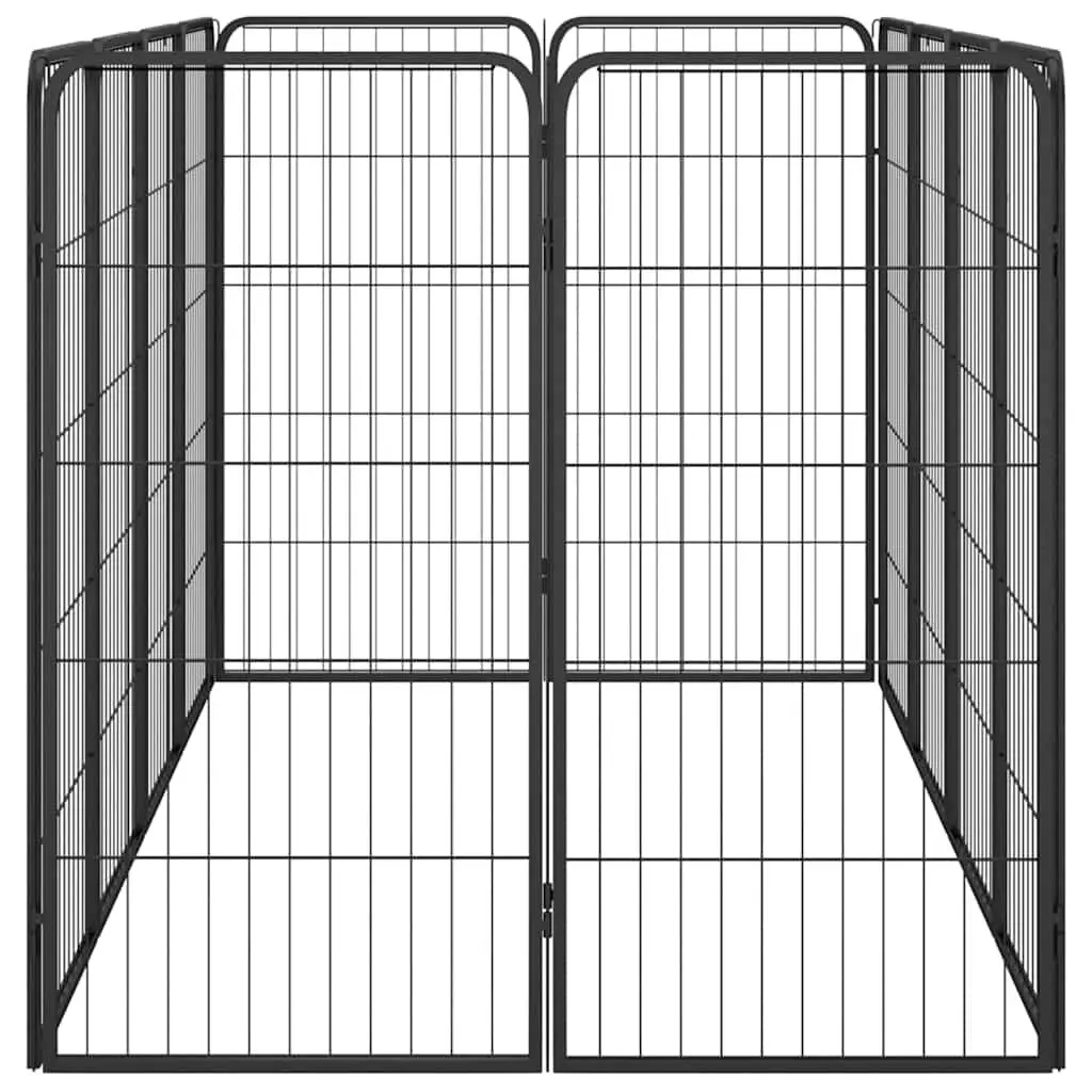 12 Panel Dog Playpen Black Steel Heavy Duty Outdoor Exercise Pen Enclosure