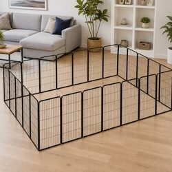 24-Panel Outdoor Dog Playpen – Safe Space for Pets
